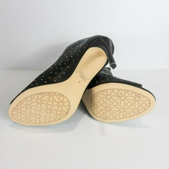 Jewel by Badgley Mischka Margarita Embellished Peep Toe Bootie -Black - Picture 4 of 6